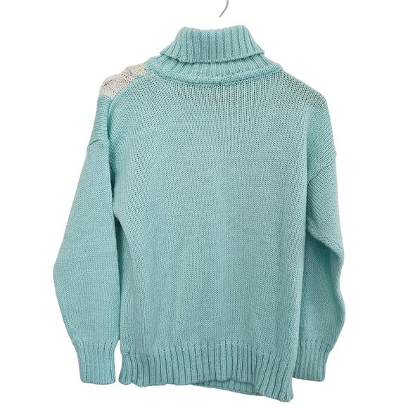 Vintage Argyle Sweater Women XL 90s Blue Pastel Cottage Preppy Academia Coquette - Picture 2 of 7